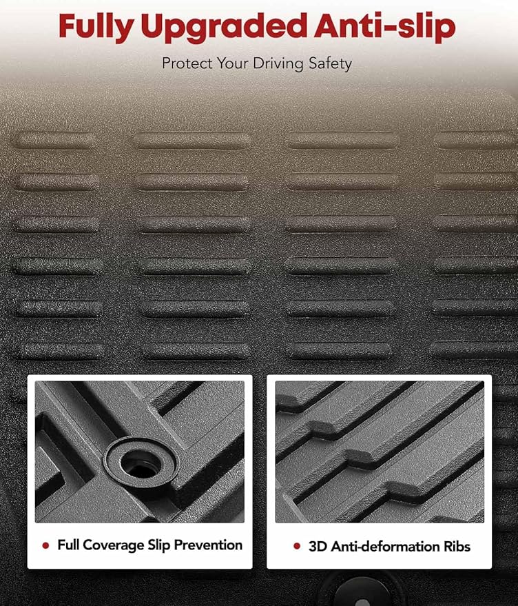 YHTAUTO Floor Mats Fit 2014-2021 Toyota Tundra CrewMax/Double Cab, TPE All - Image 4