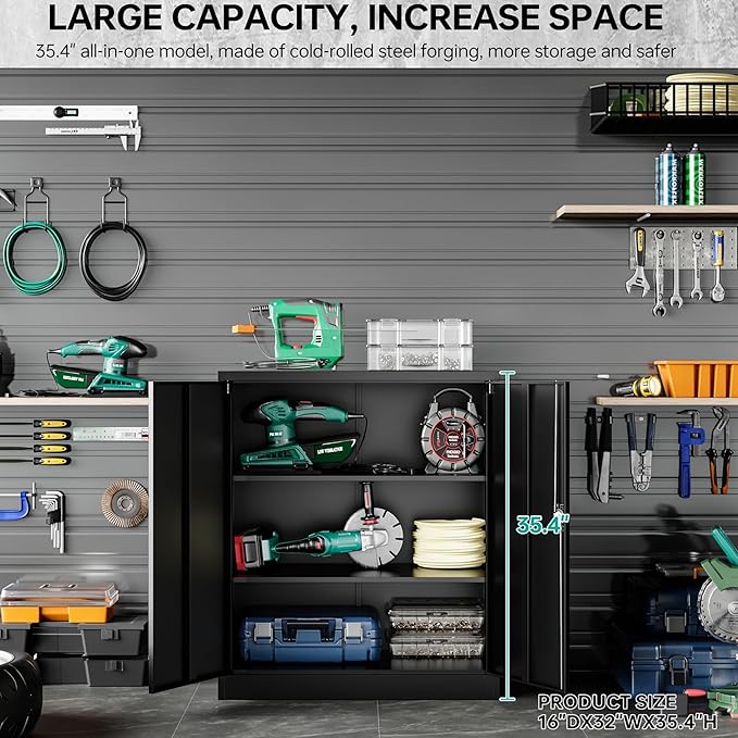 SISESOL Small Metal Storage Cabinet - Image 4