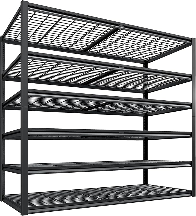 REIBII 3500LBS Garage Shelving, Adjustable Storage Shelves Heavy Duty, 6 Tier by REIBII