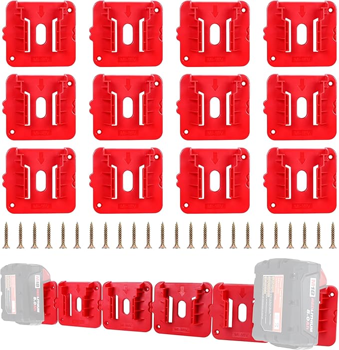 12 Pack Battery Holder for Milwaukee M18 18V Battery Mounts Dock Holder Fit for by GIPFTYAG