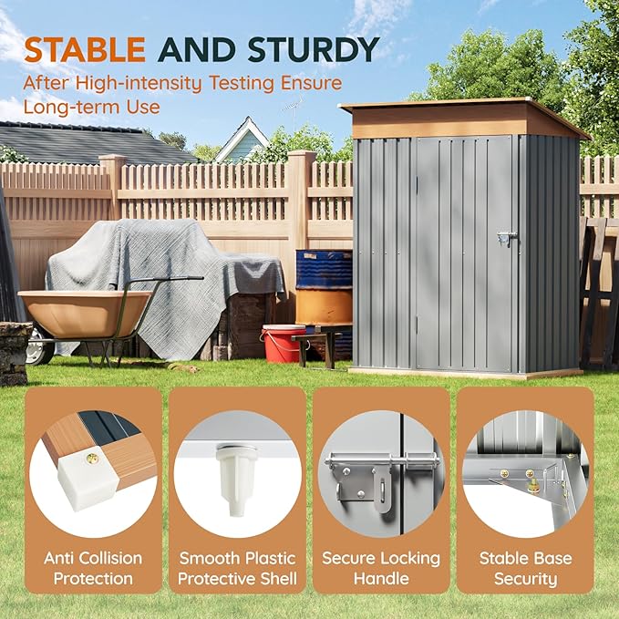 5x3FT Multi-Used Shed & Outdoor Storage Shed - Image 4