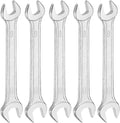 HARFINGTON 5pcs Double Open End Wrench 9mm x 11mm Metric 15 Degree Offset Angle by HARFINGTON