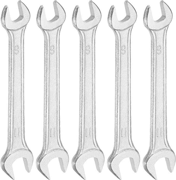 HARFINGTON 5pcs Double Open End Wrench 9mm x 11mm Metric 15 Degree Offset Angle by HARFINGTON