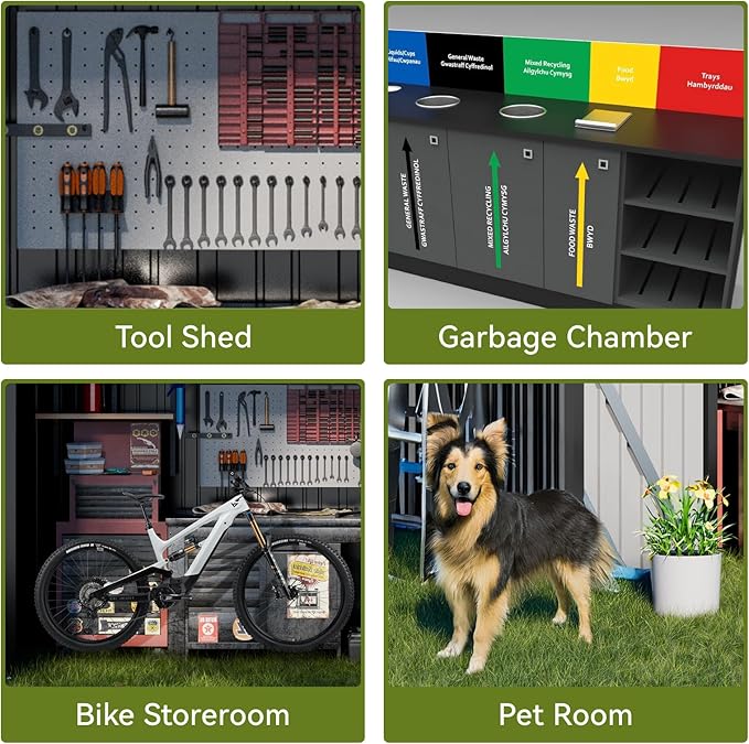 COMHOMA Shed Outdoor Storage Shed Metal, Lockable Doors Tool Sheds - Image 4