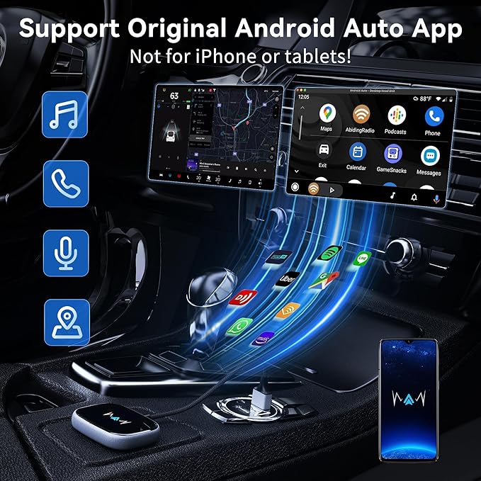 Wireless Android Auto Adapter, Wireless carplay Adapter, Latest NFC Touchscreen - Image 4
