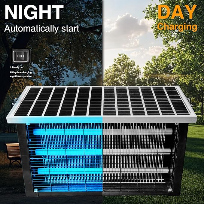 Solar Bug Zapper Outdoor for 2000 sq.ft, Portable Mosquito Zapper - Image 4