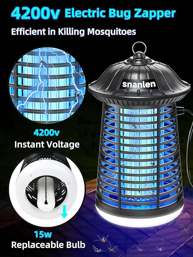 Bug Zapper Outdoor Indoor, 4200V Electric Mosquito Zapper Outdoor - Image 4