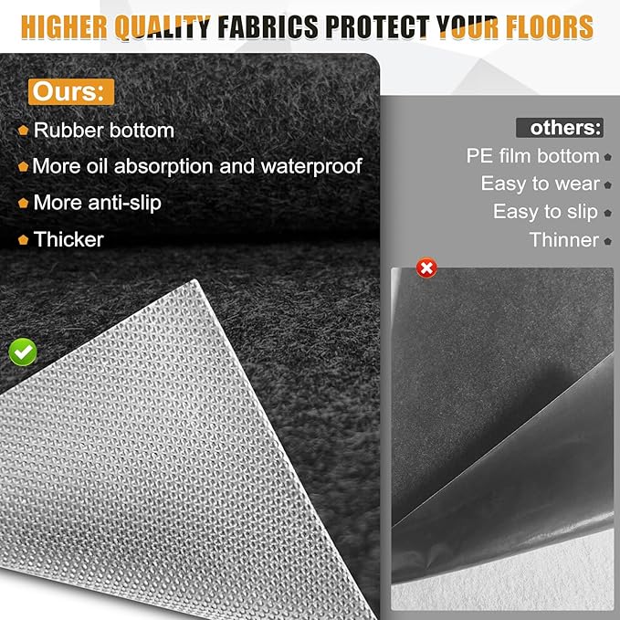 7.8x16 FT Garage Floor Mat for Golf Cart, Mid-Size SUV, Non-Slip Heavy Duty Oil - Image 5