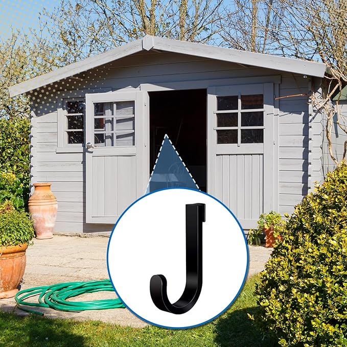 8 Pack Black J Shed Storage Hooks Storage Hooks Compatible - Image 6