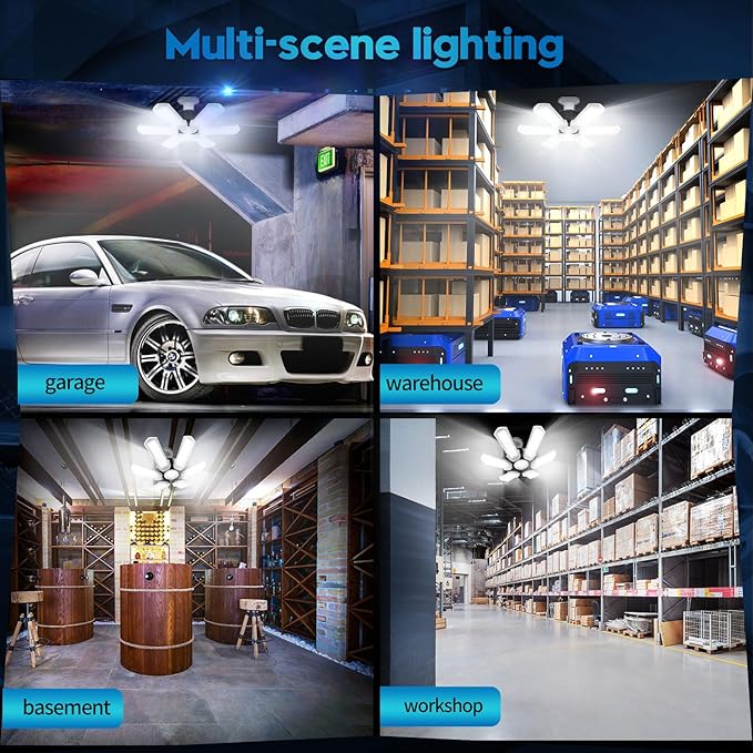 TANBABY Upgrade LED Garage Light, 150W Deformable Ceiling LED Shop Light - Image 6