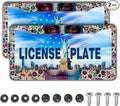 License Plate Frames for Women Multicolor Plate Cover for Men Sugar Skull by Unknown