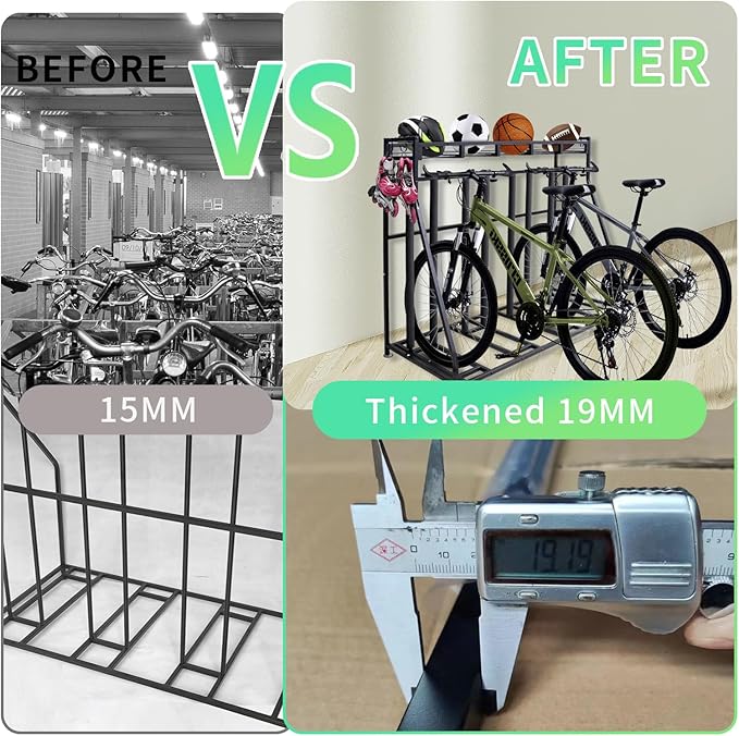 4 Bike Stand Rack with Storage – Bike Rack Floor Stand- Garage Organizer - Image 5