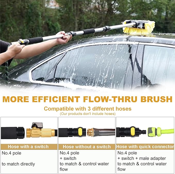 Car Wash Brush with Long Handle - Image 4