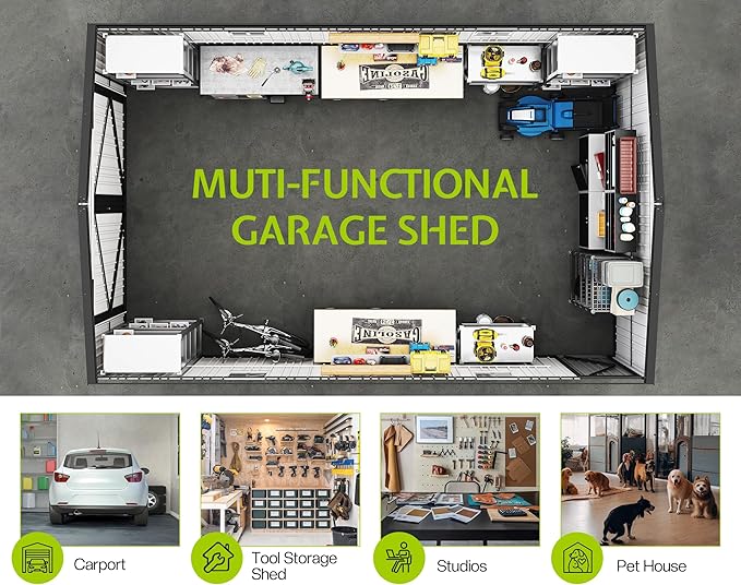 Jocisland 13.2x20.7x8 FT Heavy Duty Carport, Metal carport - Image 6