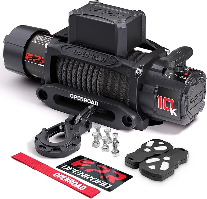 OPENROAD 10000 lb. Waterproof IP68 Electric Winch, 12V Electric Truck Winch - Image 2