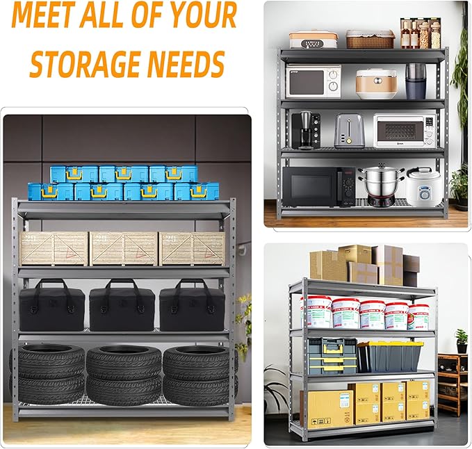 The Atlas 72" W Heavy Duty Garage Shelving Load 8000 Lbs, 4 Tier Metal Storage - Image 7