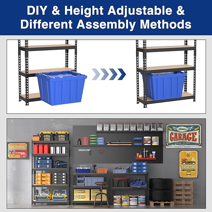 WORKPRO 5-Tier Steel Shelving Unit-Black, 27-2/5”W x 11-7/10”D x 60”H, - Image 5