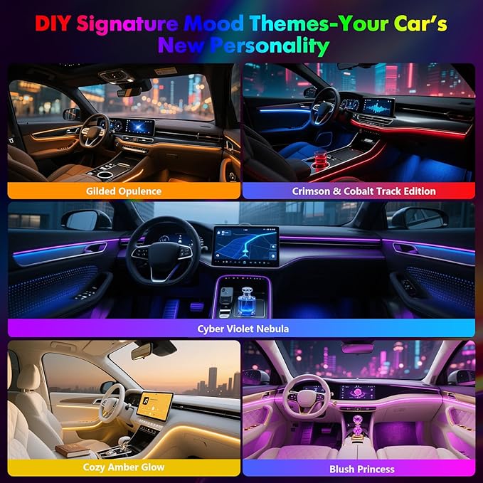 New Version Dreamcolor Acrylic Car Interior Lights 10 in 1 RGB LED Strip Lights - Image 7