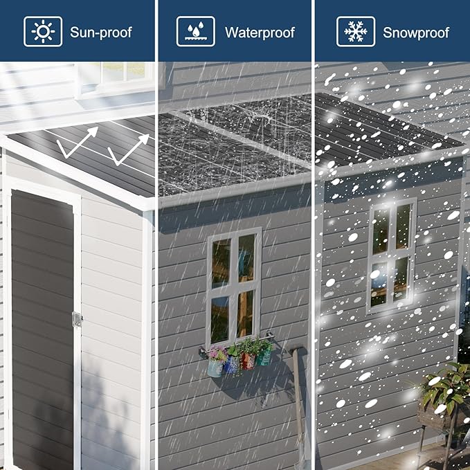 8x4 FT Resin Storage Shed with Floor Window - Image 8