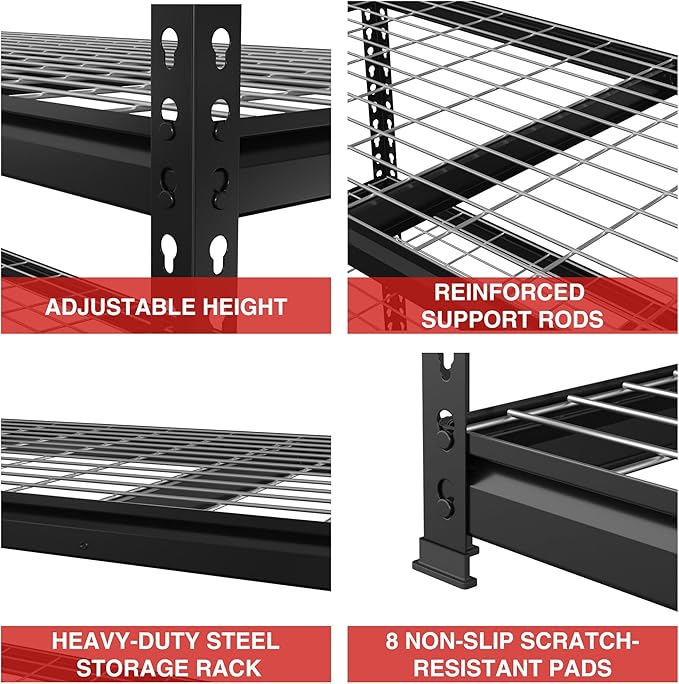 WORKPRO 4000 lbs 5-Tier Metal Shelving Unit, 72”H x 48”W x 24”D, Heavy Duty - Image 6