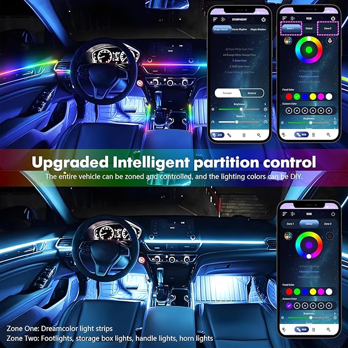 New Version Acrylic Car Dreamcolor Ambient Lighting Kit 14 in 1 LED Interior - Image 2