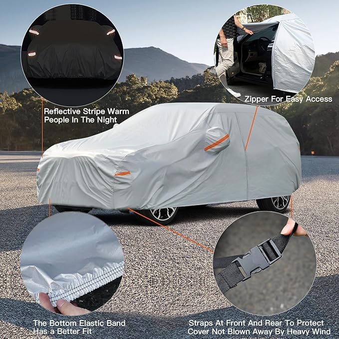 Kayme 6 Layers Station Wagon Car Cover Waterproof All Weather, Outdoor Full - Image 3