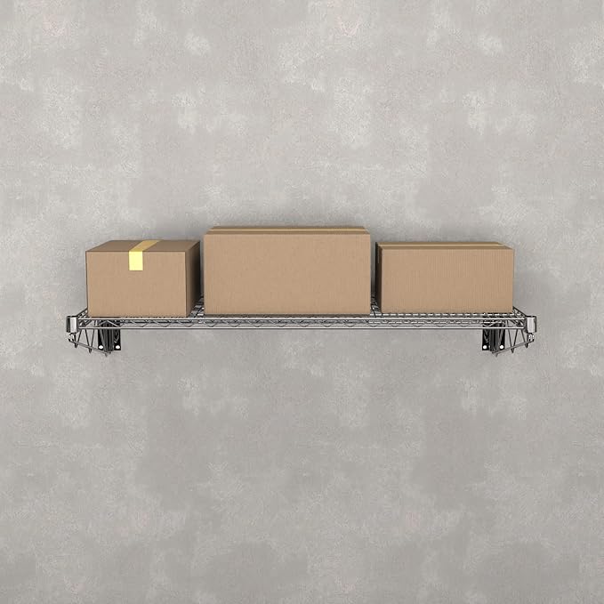 18" x 48" Chrome Wire Wall Mount Shelf - Image 5