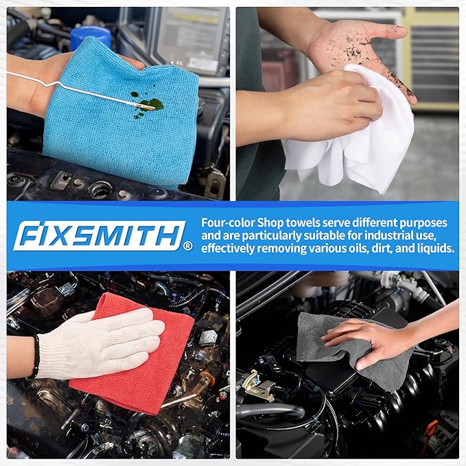 FIXSMITH Shop Towels, Microfiber Cleaning Cloth Bulk, 200 Pack Microfiber Towels - Image 6
