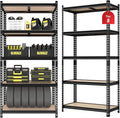 2 Pack 5 Tier Garage Shelving Unit, Adjustable Garage Storage Utility Rack by Unknown