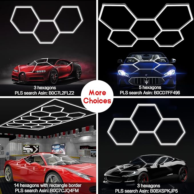MODERN Hexagon Garage Light: Higher Brightness 720W 86400 Lumens Hexagon Led - Image 5