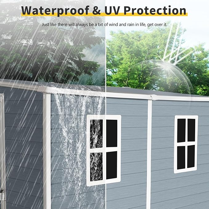 4x8 FT Outdoor Storage Resin Shed - Image 2