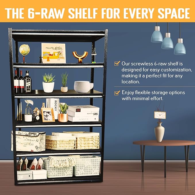 Rigma 5 Tier Garage Shelf, Heavy Duty Steel Shelving Unit, Adjustable Metal - Image 3