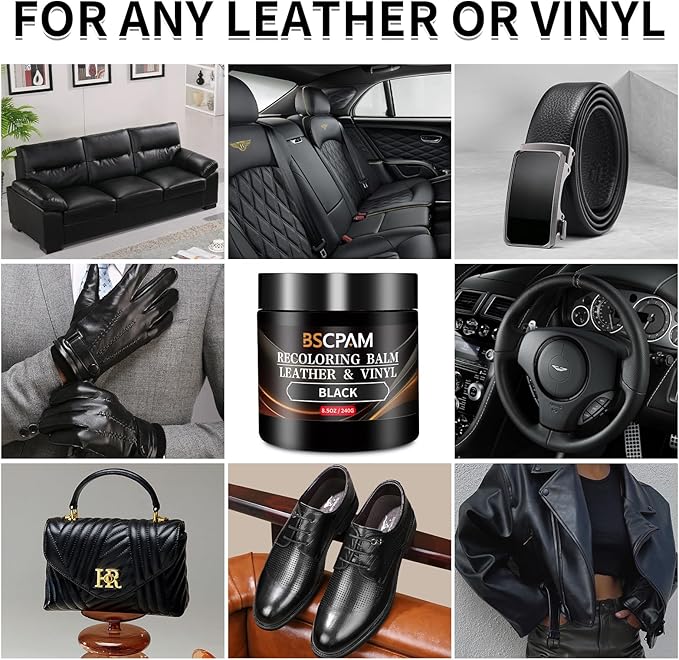 Black Leather Recoloring Balm, Leather Couch Scratch/Stain Remover, Leather - Image 2