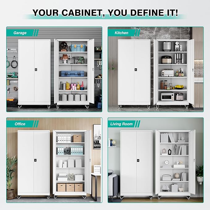 75" Tall Metal Storage Cabinet - Image 7