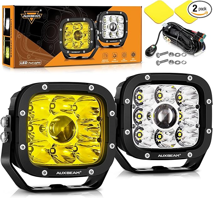 Auxbeam XP-Ultra Series 5 Inch LED Pod Lights 110W Hyper Spot Beam Cube Offroad by Auxbeam