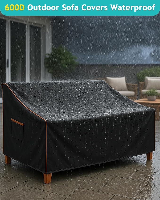 Outdoor Sofa Cover, Waterproof Patio Furniture Cover 90W x 36D x 33H inches - Image 2