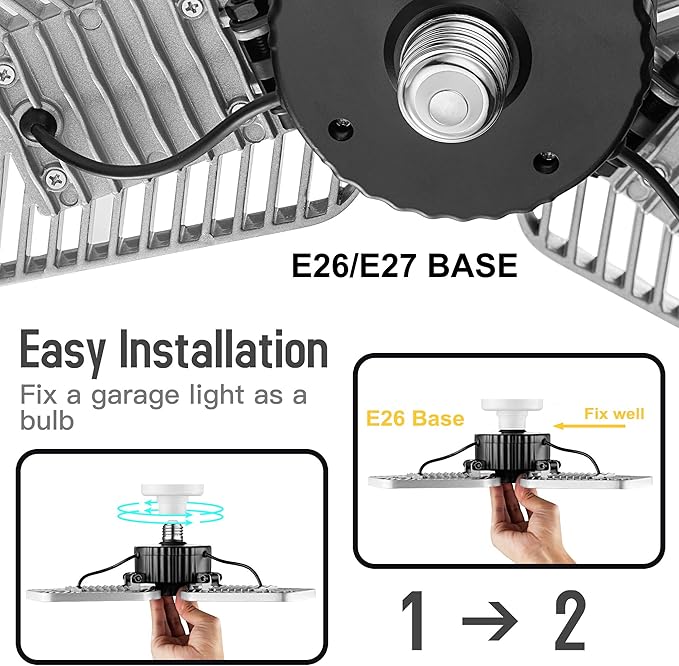 LED Garage Lights, Deformable LED Garage Ceiling Lights 9000 Lumens, 82W CRI 80 - Image 7