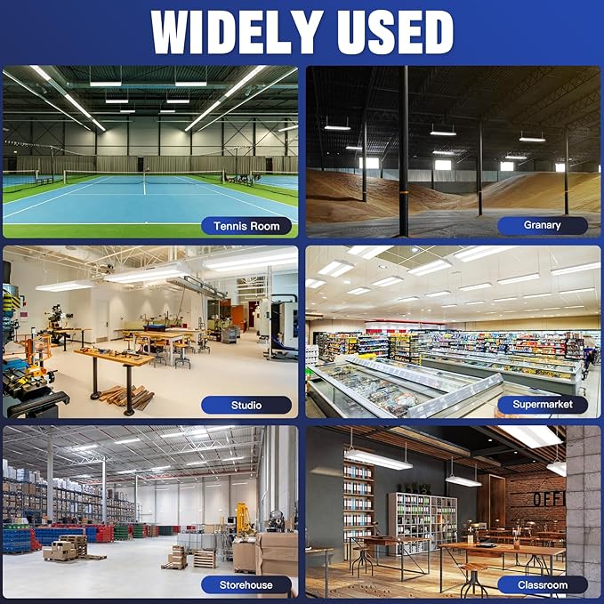 JTT LED Linear Shop Lights 200/150/100W, 30000LM 360° Adjustable Led High Bay - Image 8