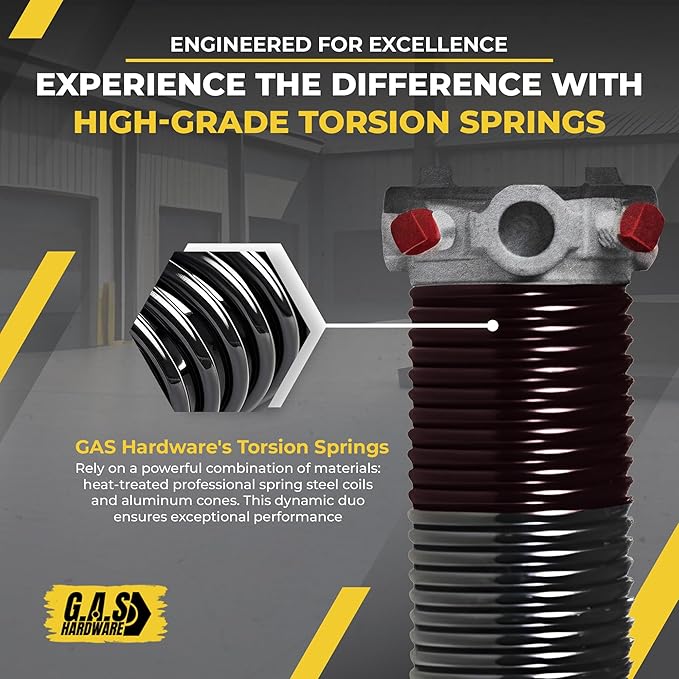 Garage Door Torsion Springs 234x2x25 Includes 1” Steel Bearing, and Winding Bars - Image 6