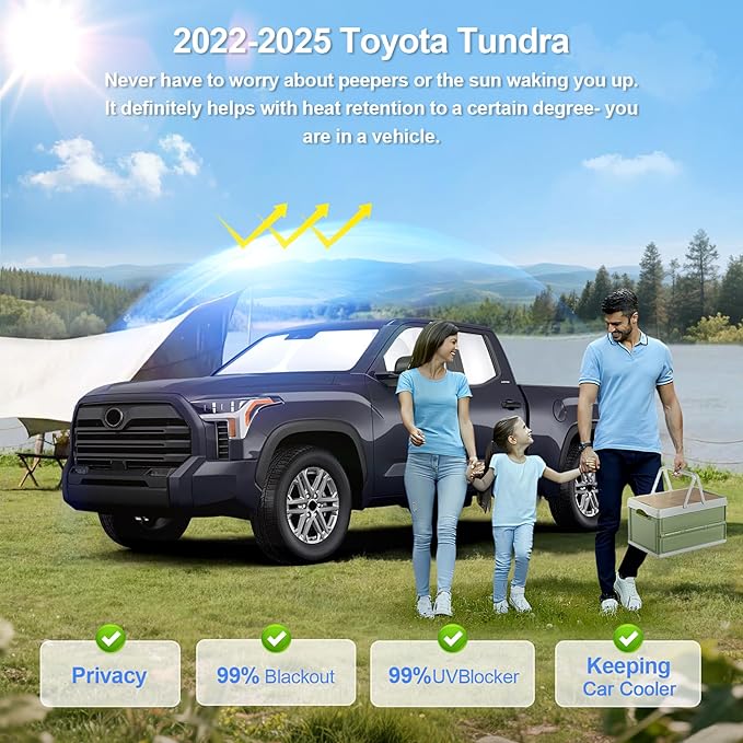 6pcs Car Window Shades for Toyota Tundra 2022-2025 Accessories, Windshield Side - Image 2