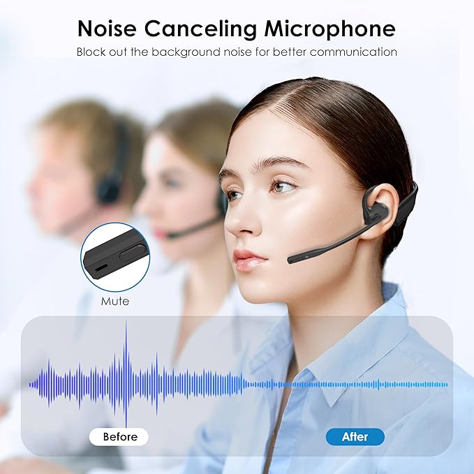 Open Ear Headphones with Mic, Wireless Headset - Image 2