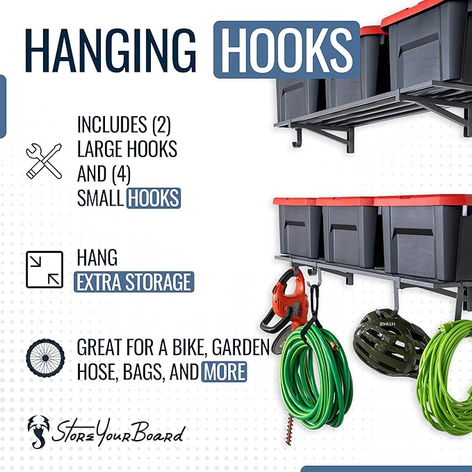 StoreYourBoard 2-Pack Heavy Duty Wall Shelves – Wall-Mounted Garage Storage - Image 4