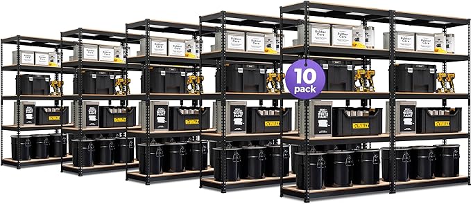HOMEDANT 5-Tier Laminated Boltless Heavy Duty Metal Shelving Unit Adjustable by TheBestOrganizingSolution