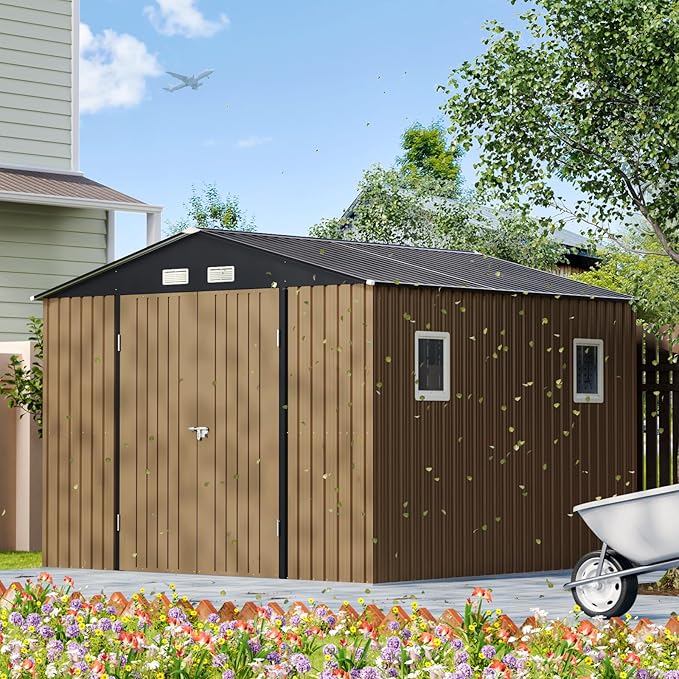 10X10X7.5 FT Outdoor Steel Storage Shed - Image 5