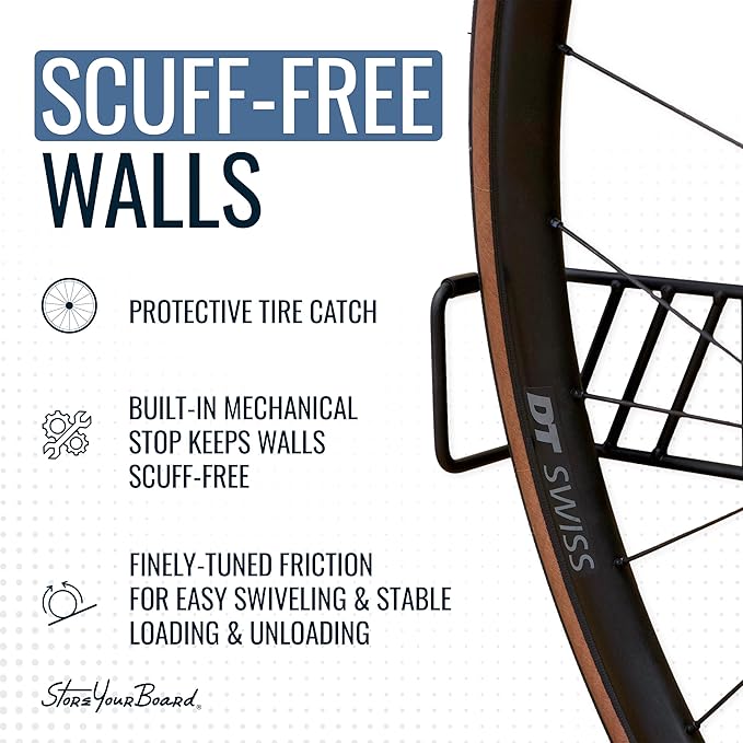 StoreYourBoard SwivelStow Road & Gravel Bike Storage Rack 4 Pack – Heavy Duty - Image 5