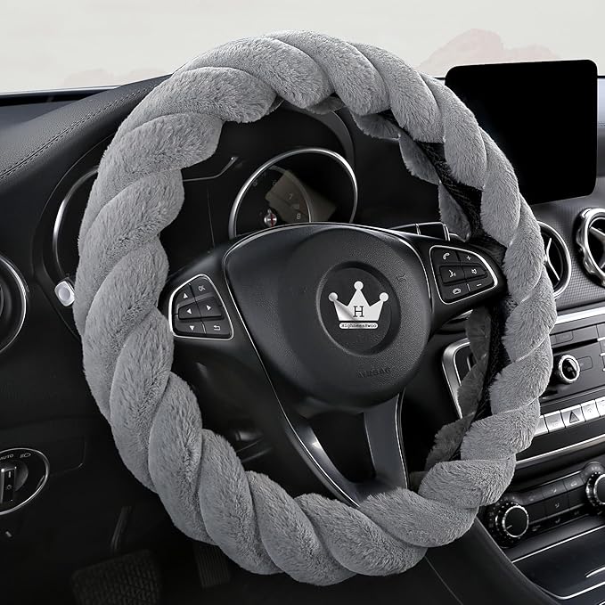 Luxury Fluffy Winter Car Steering Wheel Cover by HighnessHwoo