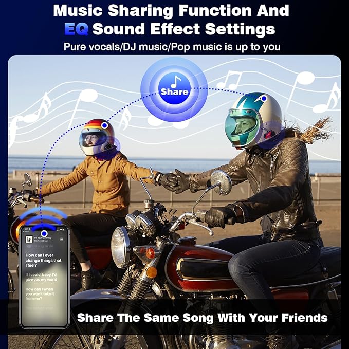 Motorcycle Helmet Headset Support 8 Riders Group Intercom Communication System - Image 3