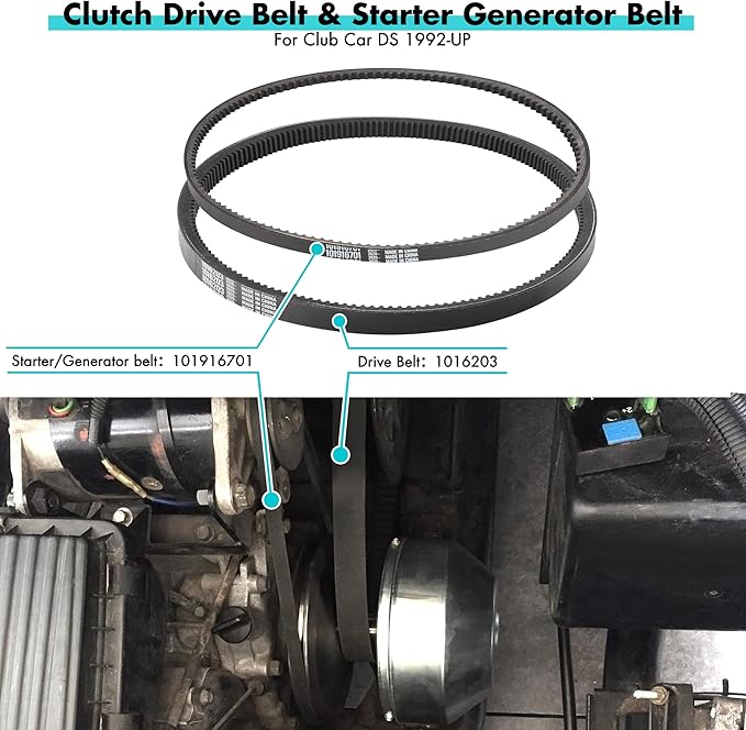 10L0L Golf Cart DS Tune Up Kit W/Clutch Drive Belt &Generator Belt fit - Image 4