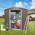 8 x 4 FT Outdoor Storage Shed, Large Metal Utility Garden Shed by Favfurish