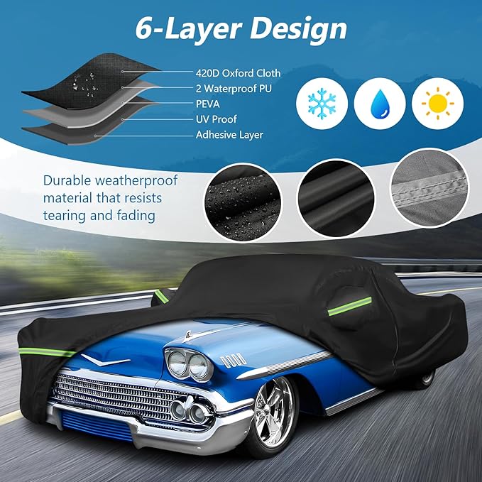 Waterproof Car Covers for Chevy Impala 2-Door/Bel Air/Biscayne 2/Sedan/Coupe - Image 2
